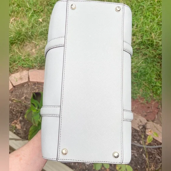 Kate Spade Light Smoke Gray Leather Structured Newbury Lane Satchel NWT - Picture 12 of 17